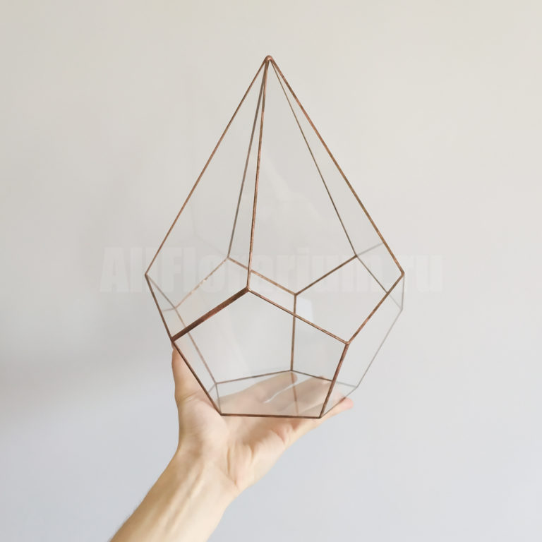 Геометрическая ваза для флорариума Додекаэдр вытянутый (капля)