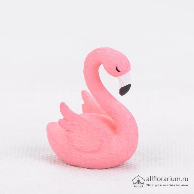 Декоративная фигурка для флорариума Розовый фламинго